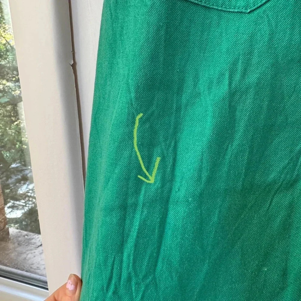 Anthropologie The Colette Linen Wide -Leg Pants Maeve Green 26P - Picture 7 of 12